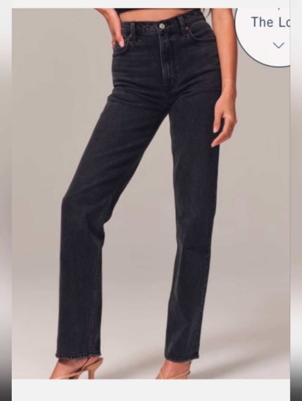 Abercrombie & Fitch The 90s Slim Straight Ultra High Rise Black Wash Jeans